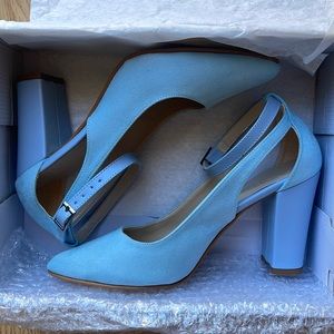 Baby blue suede heels. Never worn